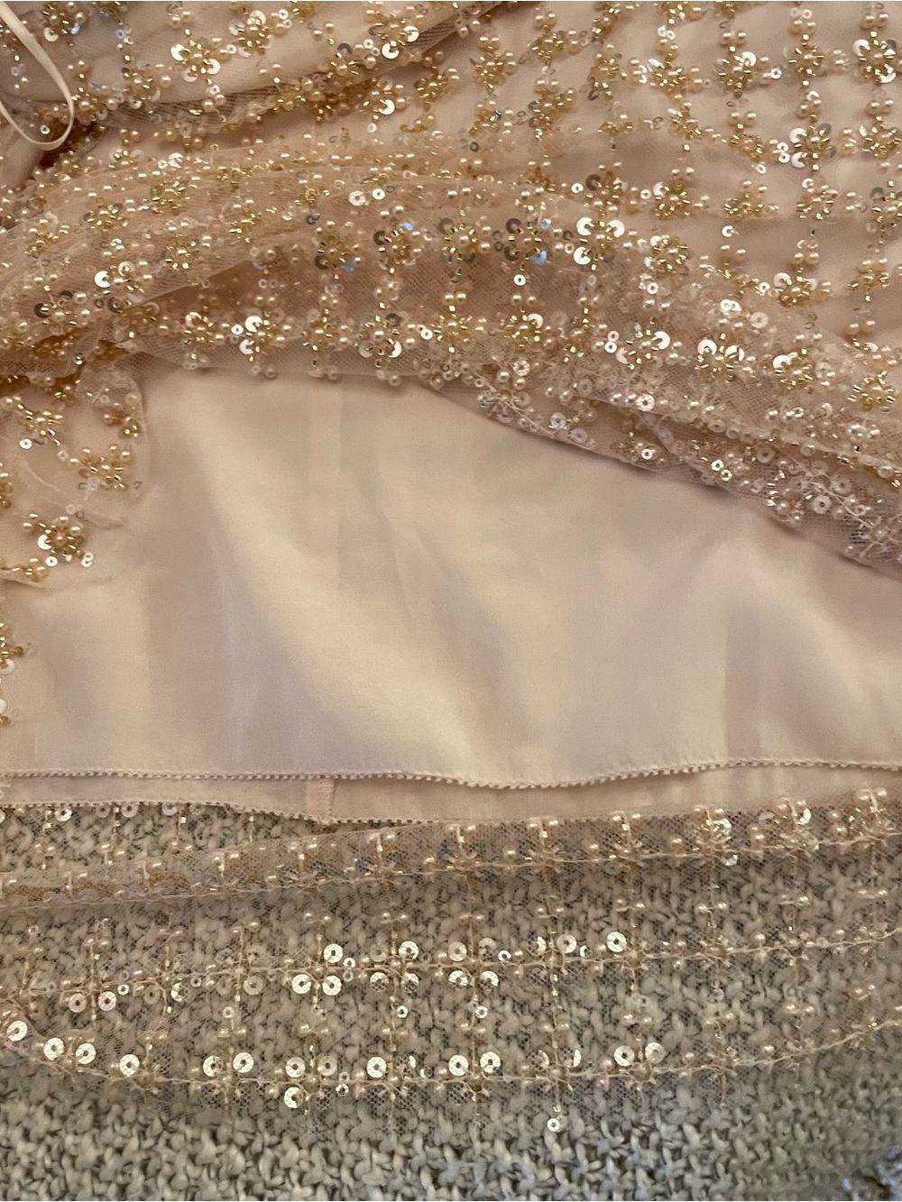 J. Crew Blush Pink Beaded Floral Embellished Skirt - Picture 3 of 6